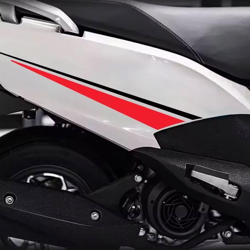 2pcs Motorcycle Side Fuel Tank Color Blocked Striped Waterproof Sticker Body Fender Vinyl Decoration Decal Auto Accessories