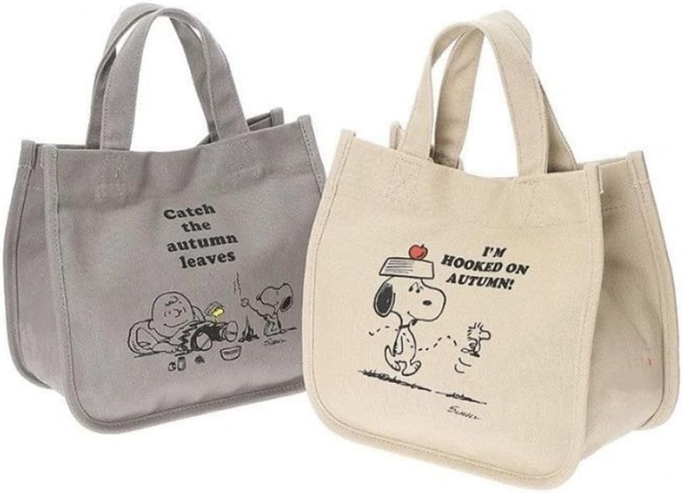 Snoopy Lunch Bag, Cute, Lightweight, Tote Bag, Simple, Solid Color, Multifunctional, Travel, Commuting, School Lunch Bag, Unisex, Unofficial (White)