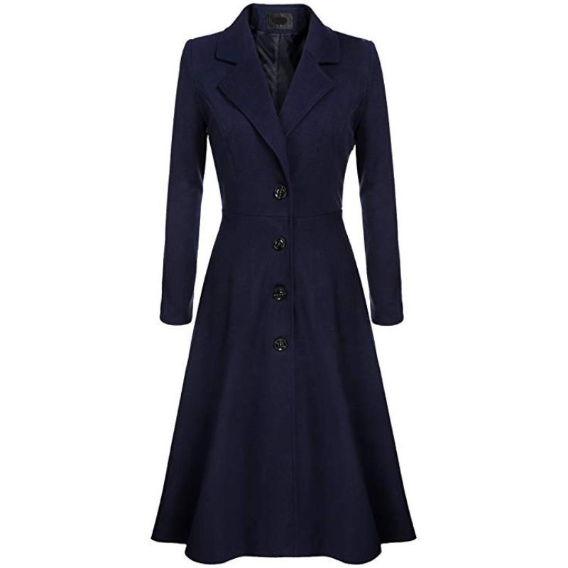 Herbst und Winter Neue frauen Woll Mantel Lange ärmeln Mode Casual Trenchcoat Frauen