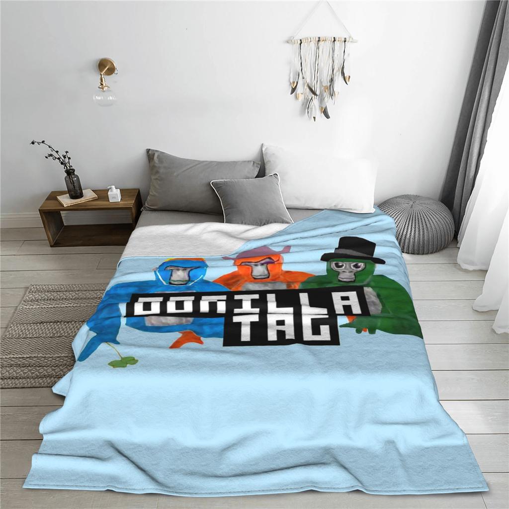 Gorilla Tag Party Hat Gorilla Tag Merch Blankets Soft Warm Flannel Throw Blanket Bedding for Bed Living Room Picnic Travel Home