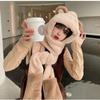 Cute Cartoon Bears Ears Plush Hat Warm Soft Hat Scarf Gloves Set Windproof Ear Protection Cap Women