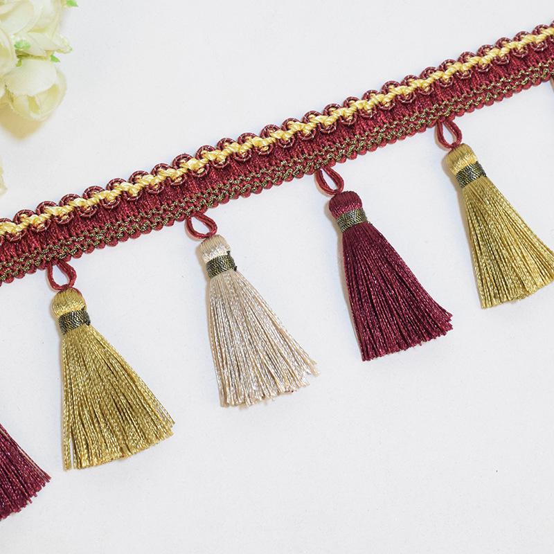 Red Tassel Lace - Multi-Use Home Accessory (12m) for Luggage, Curtains, and More
