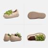 Johnature Genuine Leather Comfortable Ethnic Style Slip-on Shoes Versatile Soft Soled Women's Flat Shoes