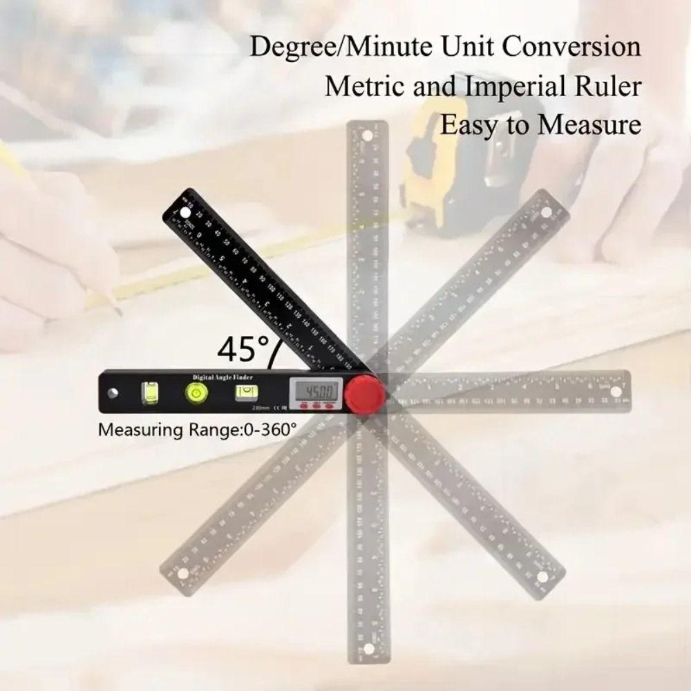 230mm 4 in 1 Digital Angle Finder Digital Display Measuring Angle Ruler Home Diy