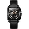 OLEVS 9919 OEM-Logo Armband Klassische Uhr Echtes Leder Kalender Multifunktionaler Chronograph Quadratische Quarzuhr für Mann