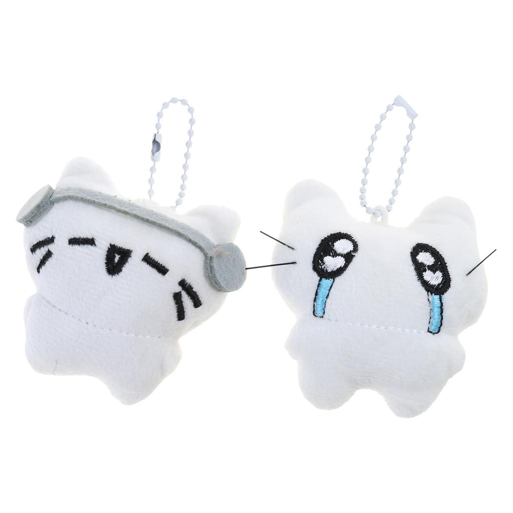 2 Pack Creative Soft Plush Keyring Pendant Cats Shape Bag Charm Multifuntional Bag Accessory Bag Charm for Daily Party