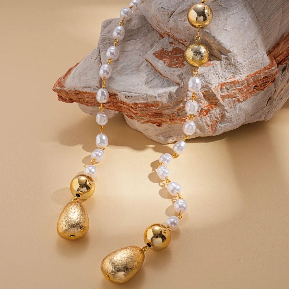 Fashionable Style Chain Necklace Luxury Design Pearl Bead Necklace  European Style