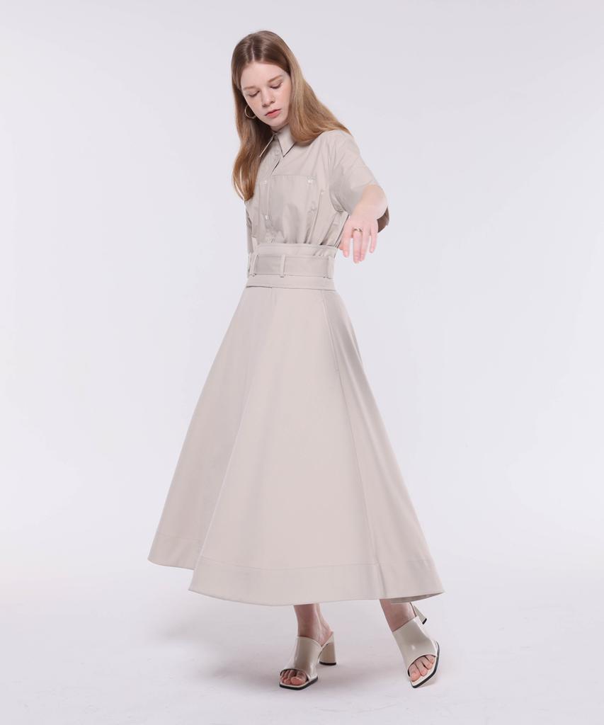Kankeu A-Line Wrap Skirt - Beige