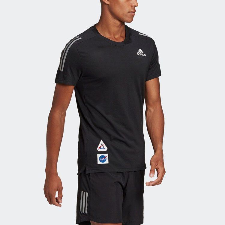 adidas T Shirts Men's Black Crew Neck Moderate Straight Fit GP5803