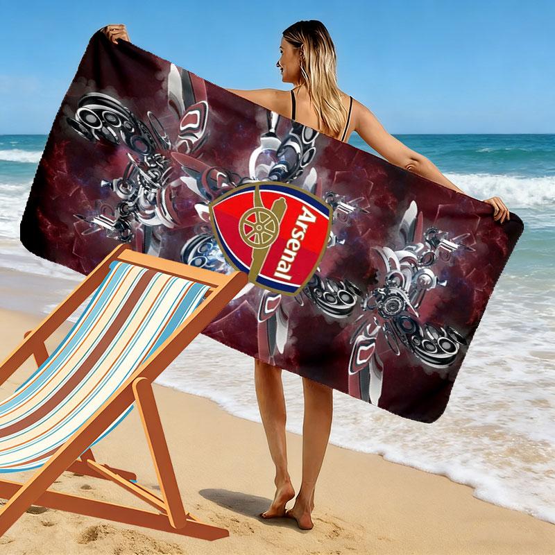 Arsenal F Print Beach Towel, Large Soft Quick Dry Towel for Beach Camping Swimming