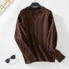 Vintage Knitwear Sweater Loose Long Sleeve V-Neck Pullover Solid Color Top Autumn Winter