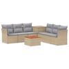 Sofa Set 8 Pieces Beige and Light Gray Poly Rattan and Steel