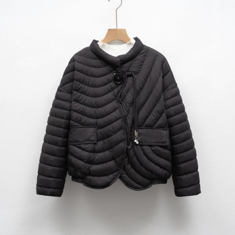 Down jacket new national standard 90 down casual autumn and winter light and simple solid color round neck loose coat