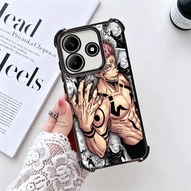 Anime Ryomen Sukuna JUJUSU Plating Phone Case For Xiaomi Redmi Note 14 15 Pro Plus 13 12 11 11S 11T 10 9S 9 5G Anti-Fall Airabag