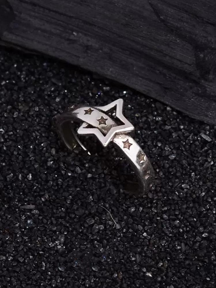 Minimalist Handmade Simple Retro Star Adjustable Open Rings For Women Fashion New Jewelry Gift Party Wholesale anillos