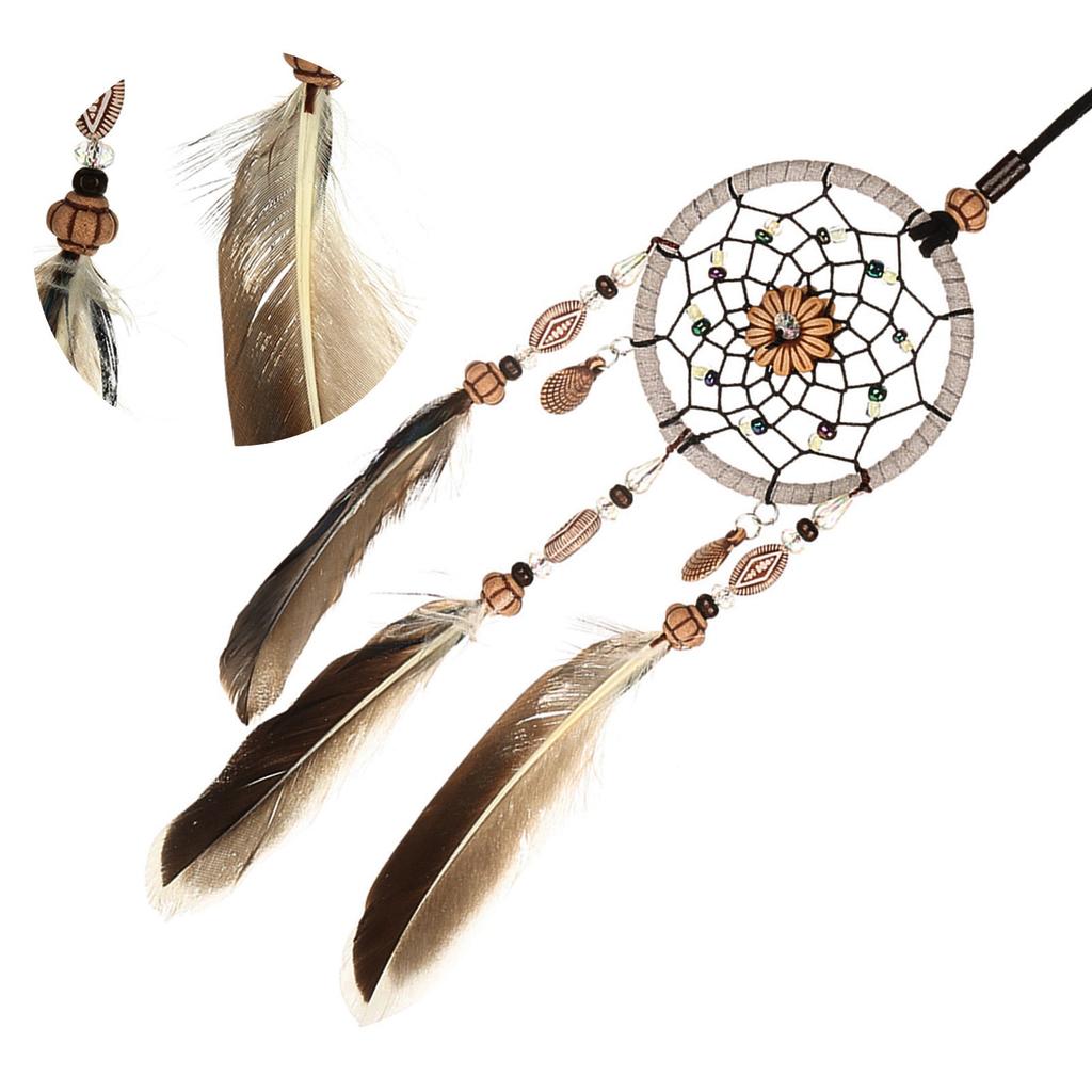 1 PCS Creative Handmade Dream Catcher with Feather Shells Car Pendant Hanging Decoration
