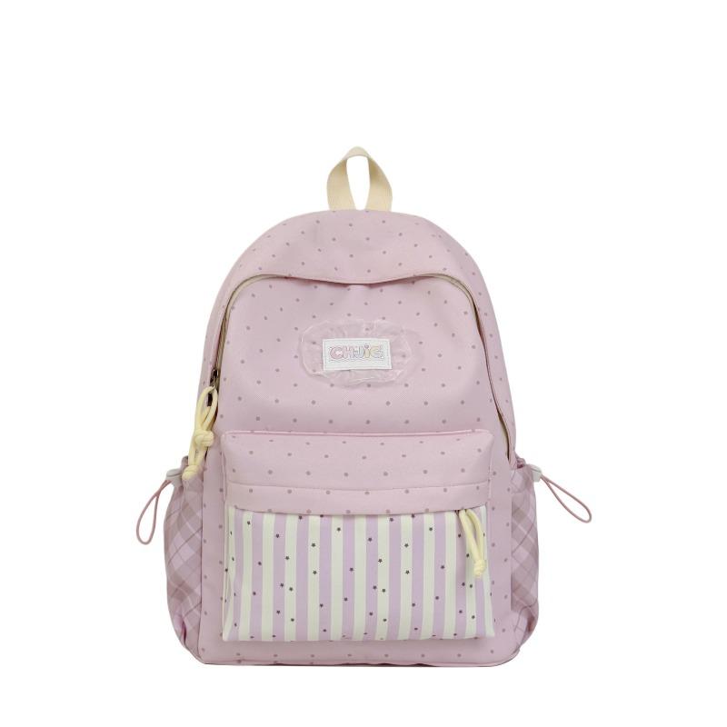 Campus High-end Casual Lightweight Backpack with Polka Dot Pattern