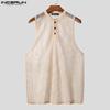 INCERUN Men Sleeveless See Through Hollow Out Loose Tank Tops