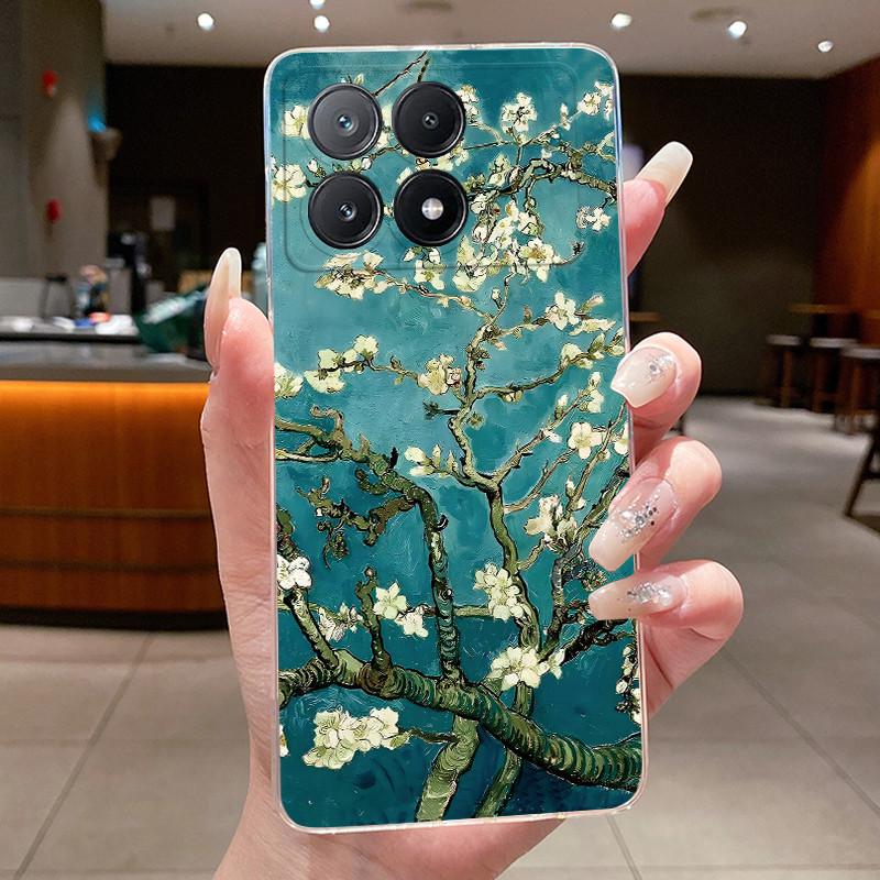 Phone Case For Xiaomi POCO X6 PRO 5G/Redmi K70E Fundas Capa Butterfly Bow Protective Casing Transparent Soft Silicone TPU Cover