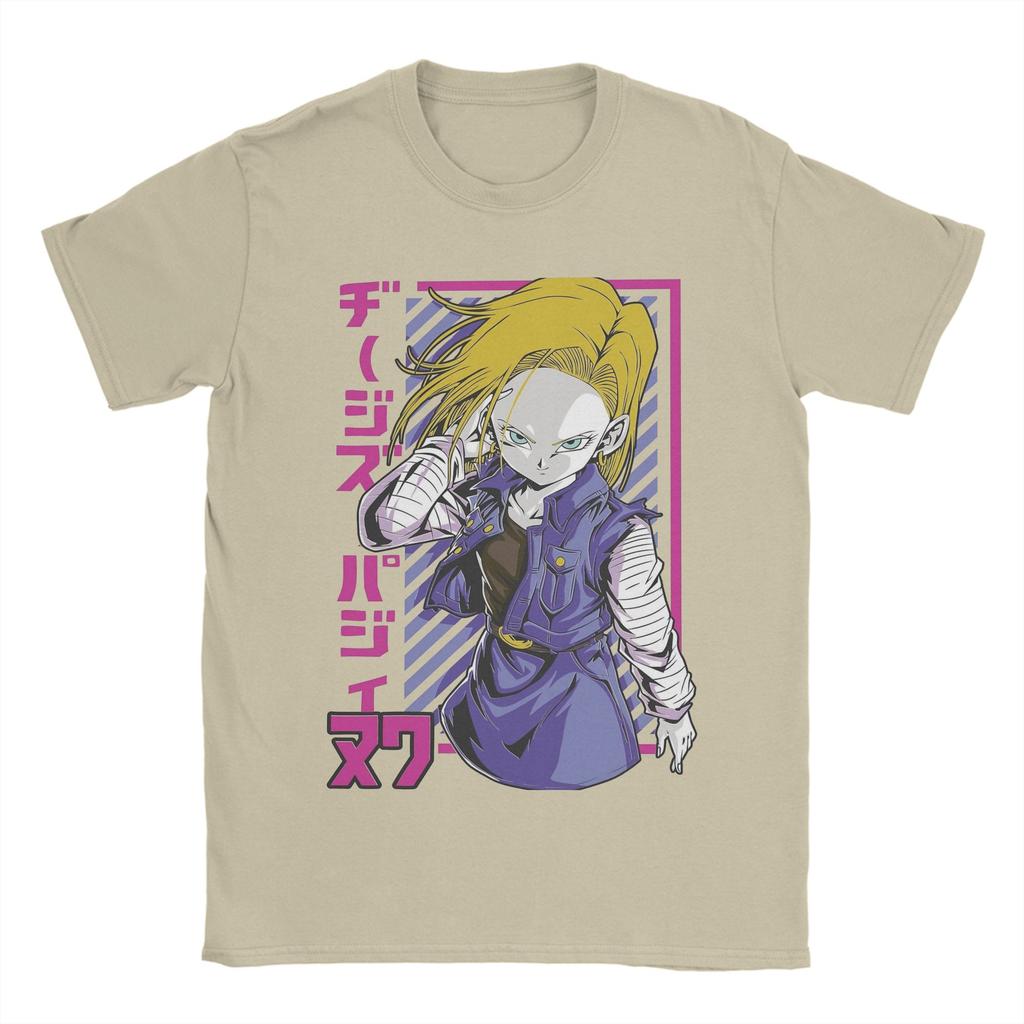 Android 18 D-Dragon Ball Z T Shirts 100% Cotton Fashion T-Shirts Crewneck Anime Tees Short Sleeve Clothing Classic Unisex