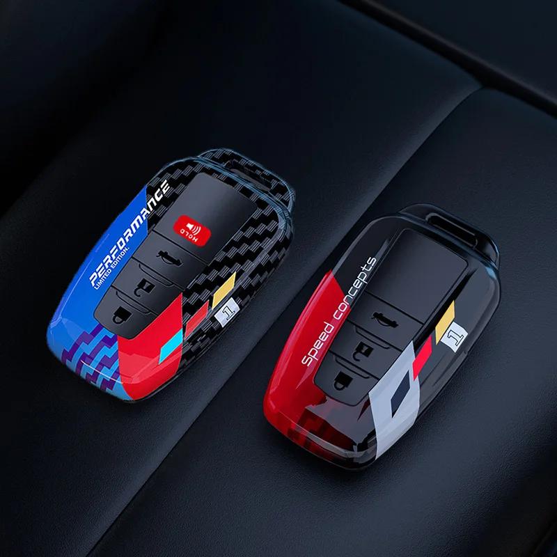 Car Key Case Protector Carbon Abs Key Shell Cover Auto Accessories For Toyota Prius Camry Corolla C-Hr Chr Rav4 Prado