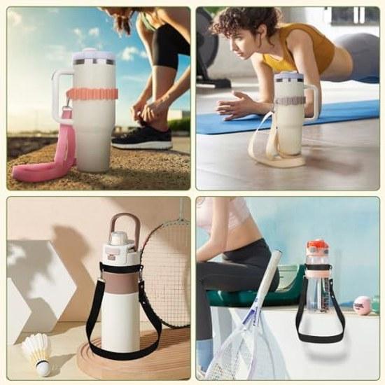 Charming Decoration Tumbler Holder Water Bottle Strap Shoulder Belt Adjustable Carry Drink Carrying Cord Silicone Outdoor Camping Hiking Bicycle Shop