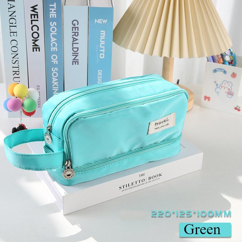 Fashion Storage Bag Large Capacity High Appearance Level Student Pen Bag Double-layer Simple Multi-functional Pencil Case Pencil Case