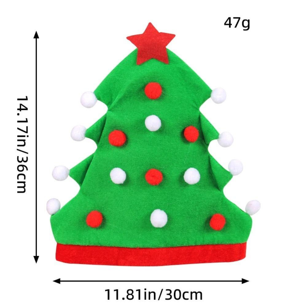 New Creative Christmas Tree Hat Soft Christmas Xmas Balls Santa Hat New Year Party Supplies Elf Hat