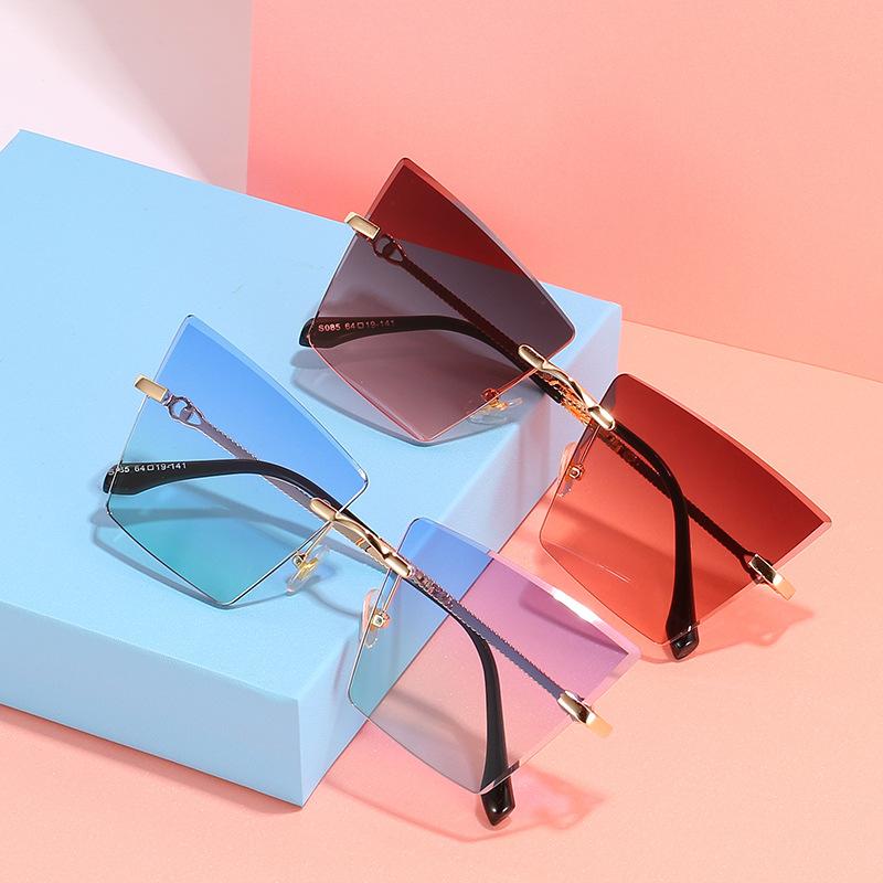 JYL TS Sunglasses Frameless Cat Eye Square Women/S085
