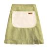 Mezzo Grembiule con Orlo Arricciato Grembiule con Pettorina Regolabile Tasca Grande Design a Righe Traspirante Grembiule da Vita in Cotone-Lino per Cucina, Cottura, Giardinaggio