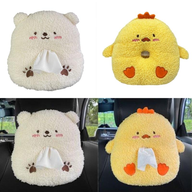 Entzückendes weiches Plüsch Auto Zubehör Taschentuchhalter Aufbewahrungsbox Organizer Abnehmbares waschbares Design Für Kinder Familie Reisen