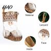 Christmas Scene Setup Decor Large Stockings, Santa Snowman Elk Design Plush Hanging Bag, Xmas Tree Pouches Rustic Plaid Socks for Fireplace