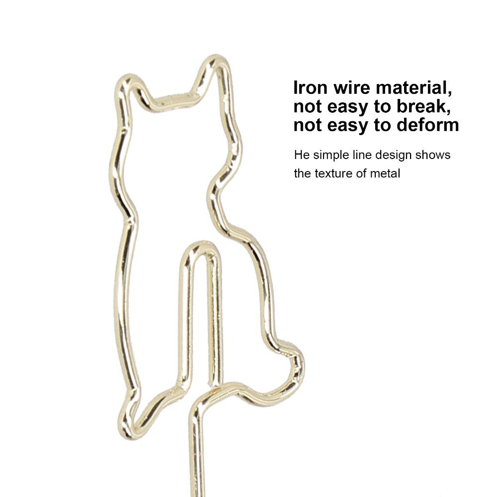 10Pcs Electroplating Metal Cat Photo Table Clip Gold Desktop Message Clip  Home Decorations