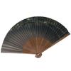 Kimono Folding Carved Karaki Green Bamboo [Stylish Iroha] Men's Fan, Wood, Scented,