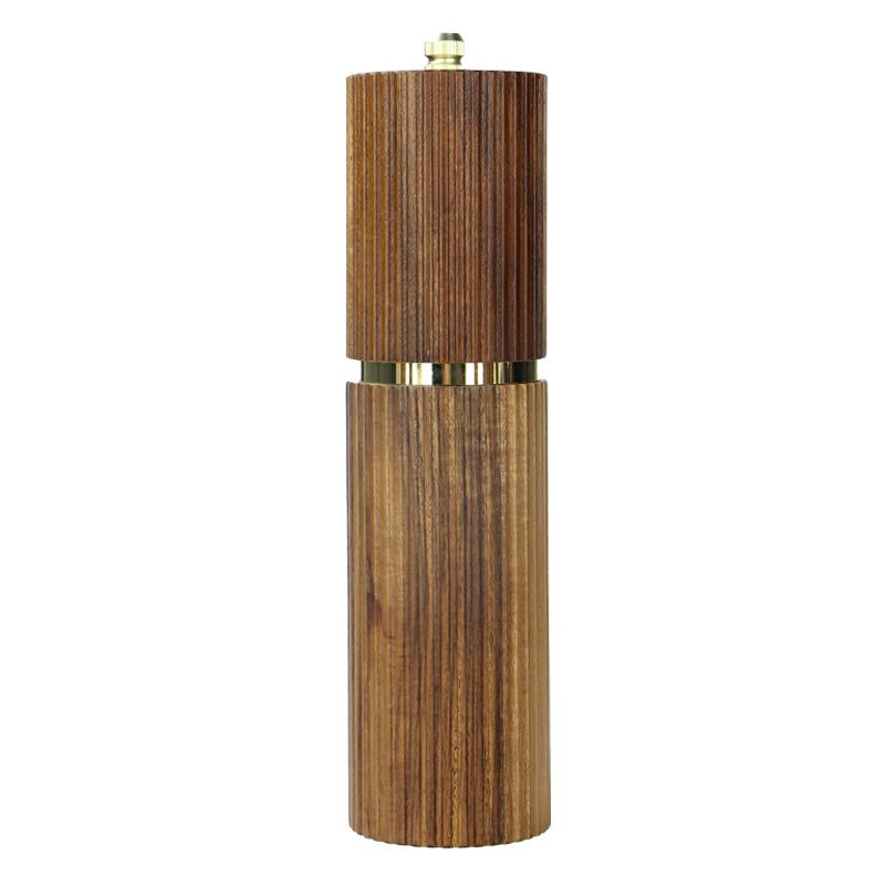 

Multifunctional Acacia Wood Pepper Grinder with Ceramic Core and Golden Steel