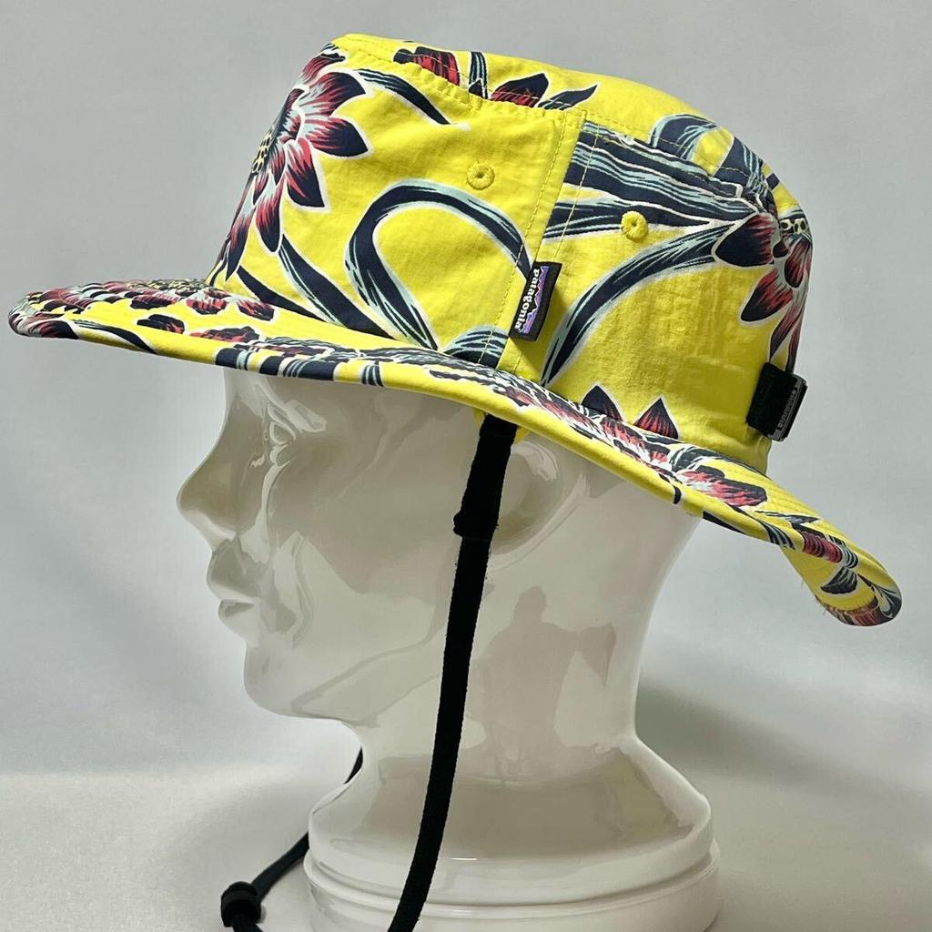 Used [Super Good Condition] Patagonia Water Repellent & Strongest UV Protection UPF50+ Foldable Trim Brim Hat Yellow All Over Pattern Unisex Size S