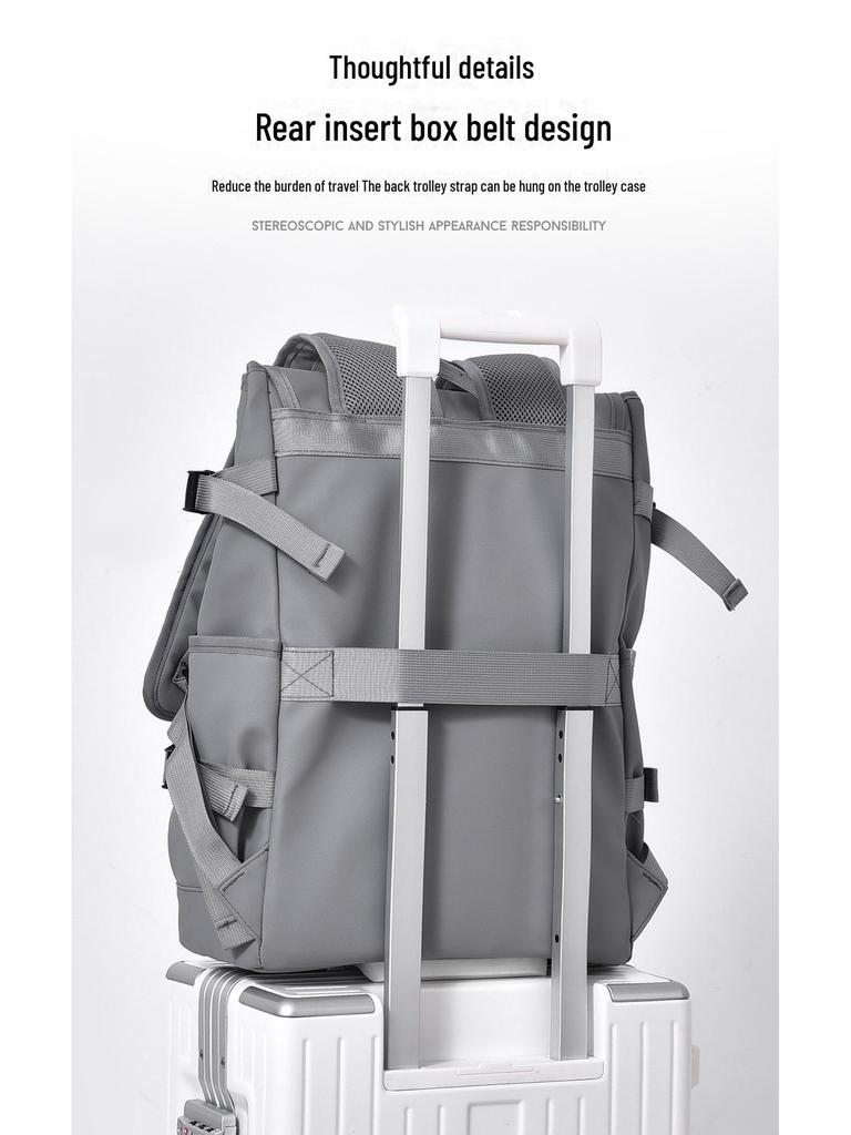 High-Capacity Reflective Casual Backpack with Multifunctional Design