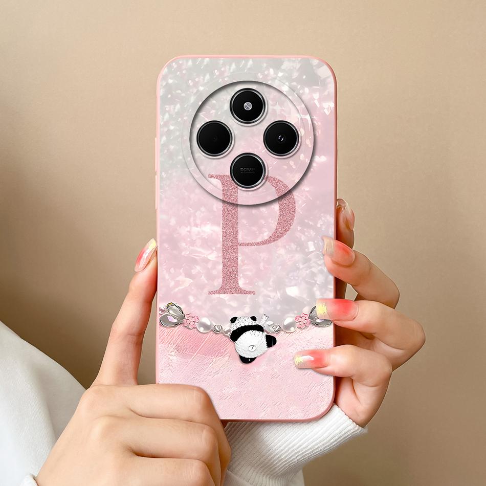 For Xiaomi Redmi 14C Case Wave Light Letters Phone Cover For Xiaomi Redmi 14R 5G Redmi 14 C Soft Liquid Silicone Anti Drop Funda