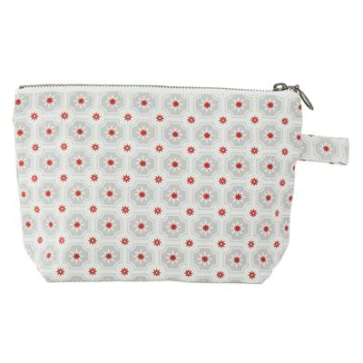 inBlooom Inkaraku Trapezoid Pouch for Women, Fabric Cosmetic Pouch, Taiwanese Merchandise, Large Capacity, Zippered, Gusseted Storage Pouch (Retro