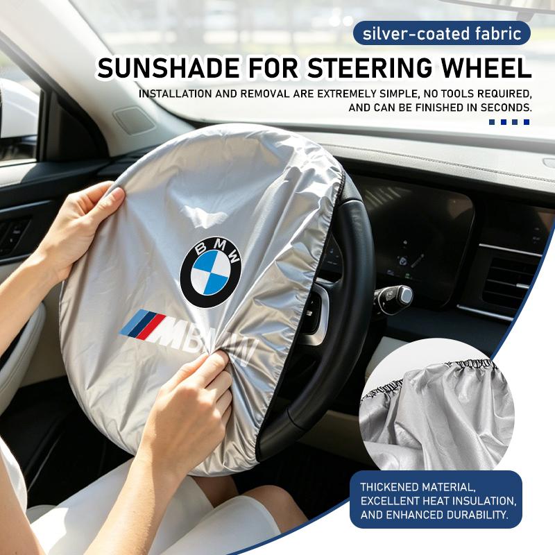 CLRJ1 Foldable Car Steering Wheel Sun Shade Sun Protection Anti-uv Sunscreen For BMW Performance X1 M3 M6 F01 F02 E34 E36 E60 F10 F20