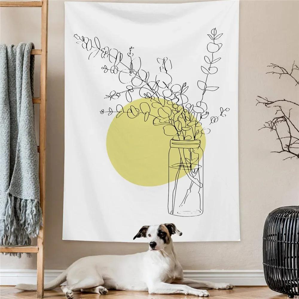 Abstract Minimalist Lines Decorative Tapestry Home Wall Decoration Living Room Office Tapestry