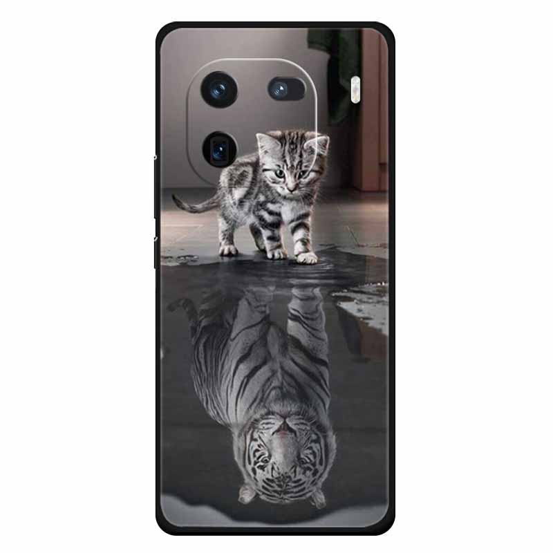 Für Vivo Iqoo 12 Hülle Weiches Silikon Katze Eule Mode Rückseitenabdeckungen für Vivo iQOO 12 Pro Hüllen Marmor Stoßfeste Handyhüllen Iqoo12