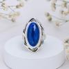 Sterling Silver Lapis Lazuli Ring - Vintage Oval Statement Ring with Rope Border Detail, Christmas Gift for Her, Anniversary gift