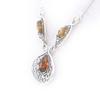 Les Trésors De Lily [K2610] - Silver Necklace 'Macbeth' Amber