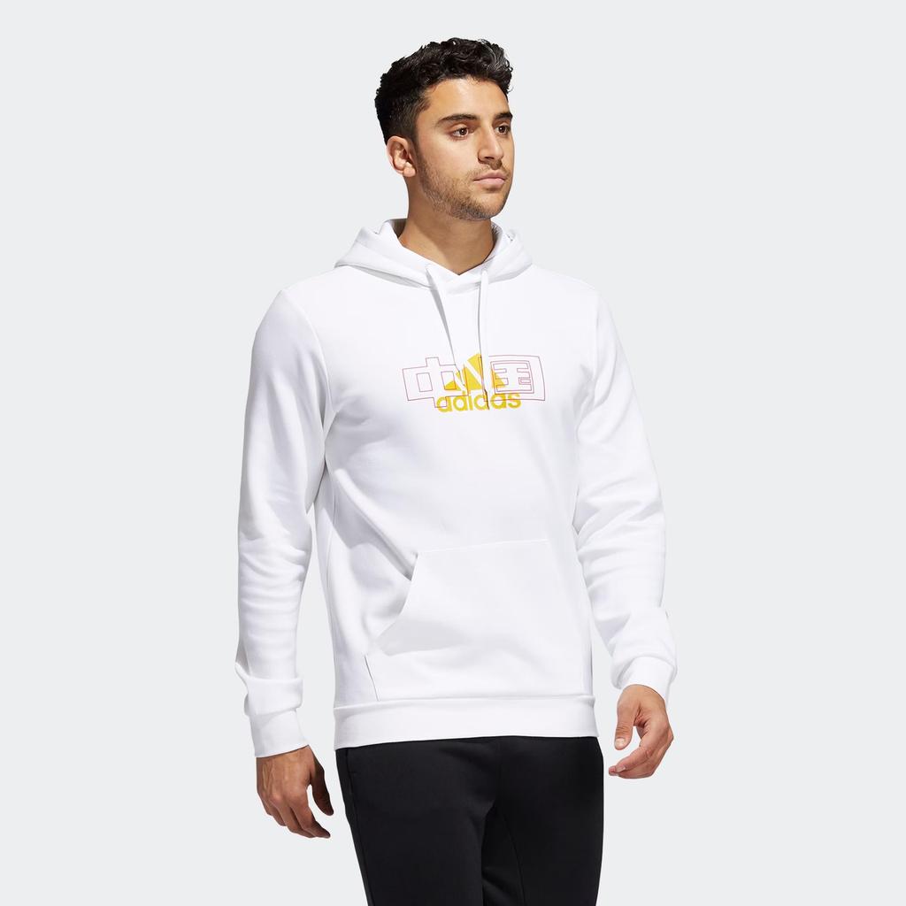 Adidas Men's Chinese Pattern Sport Hooded Sweatshirt White HF4672