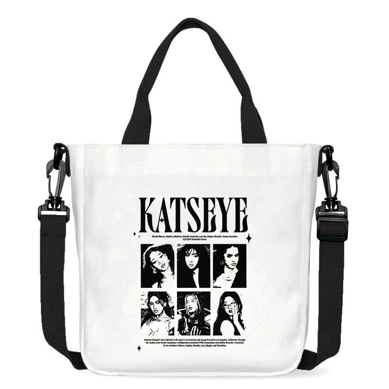 

Casual Outdoor Organizer KATSEYE Printed Crossbody Bag Canvas Shoulder Bags 23 x 23 x 5CM