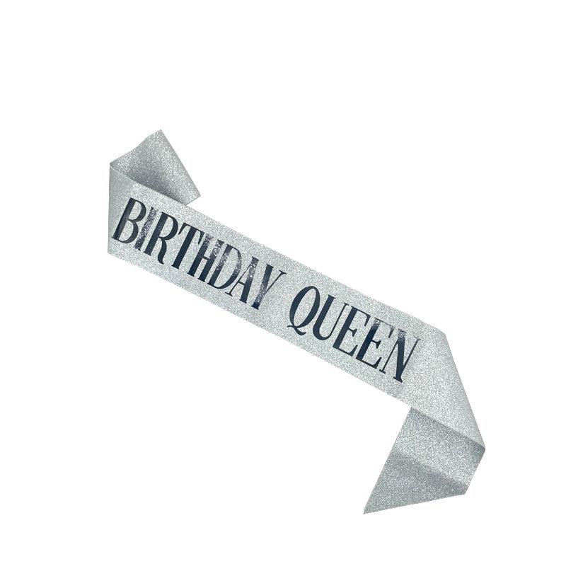 Cross-border Crown Headpiece & Etiquette Sash Set for Birthday & Party Photo Props