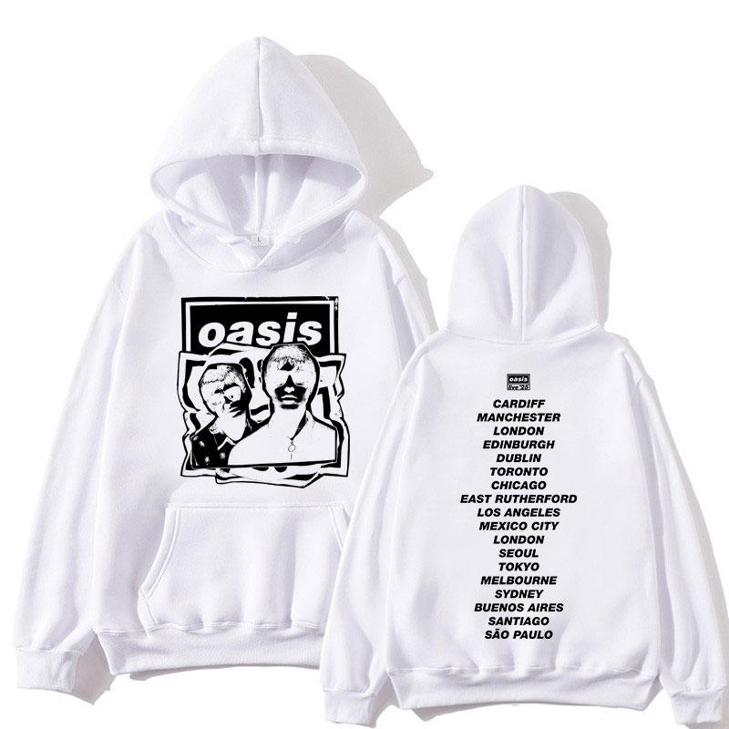 Rock Band O-Oasis Live 25 Tour Merch Hoodies Men's Women Fashion Long Sleeve Hoodie Oversized Vintage Hooded Sweatshirts