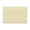 CHANEL 25S classic vertical gold-labeled double C logo quilted diamond pattern shiny grain calfskin with gold metal card holder small size yellow