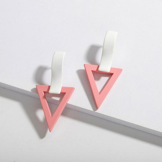 Trendy Geometric Heart Stud Earrings - Japanese & Korean Street Style